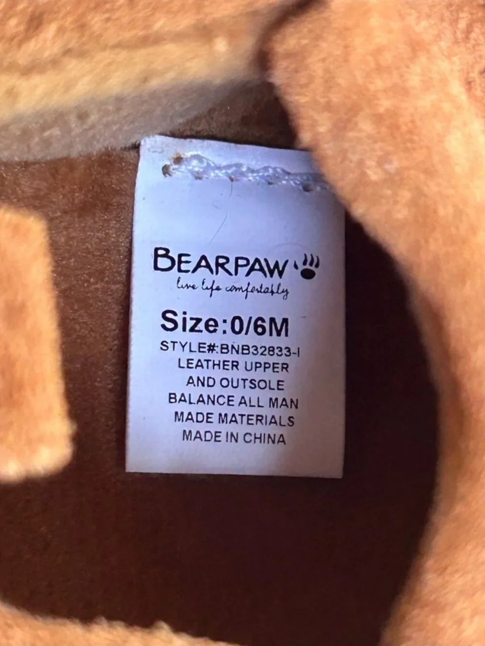 Bearpaw Baby Brown Suede Fringe Moccasins 0-6 Months